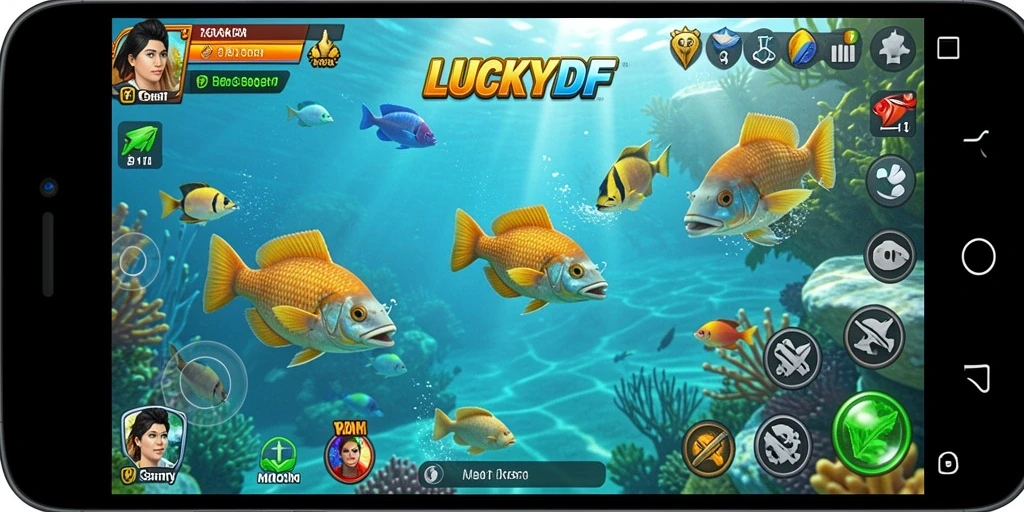 Tampilan gameplay LUCKYDF yang mengasyikkan dan penuh warna.