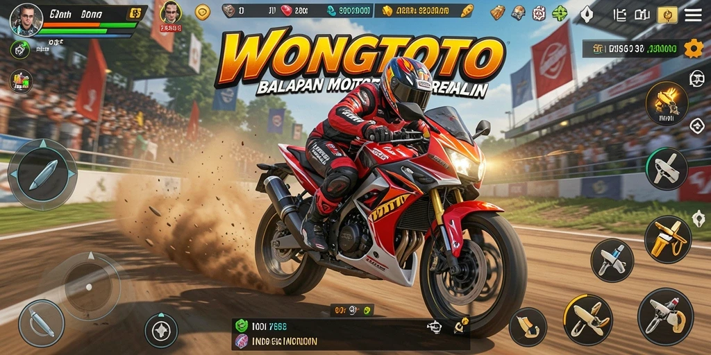 Gameplay seru di <strong>WONGTOTO</strong> dengan kecepatan dan aksi balapan motor.